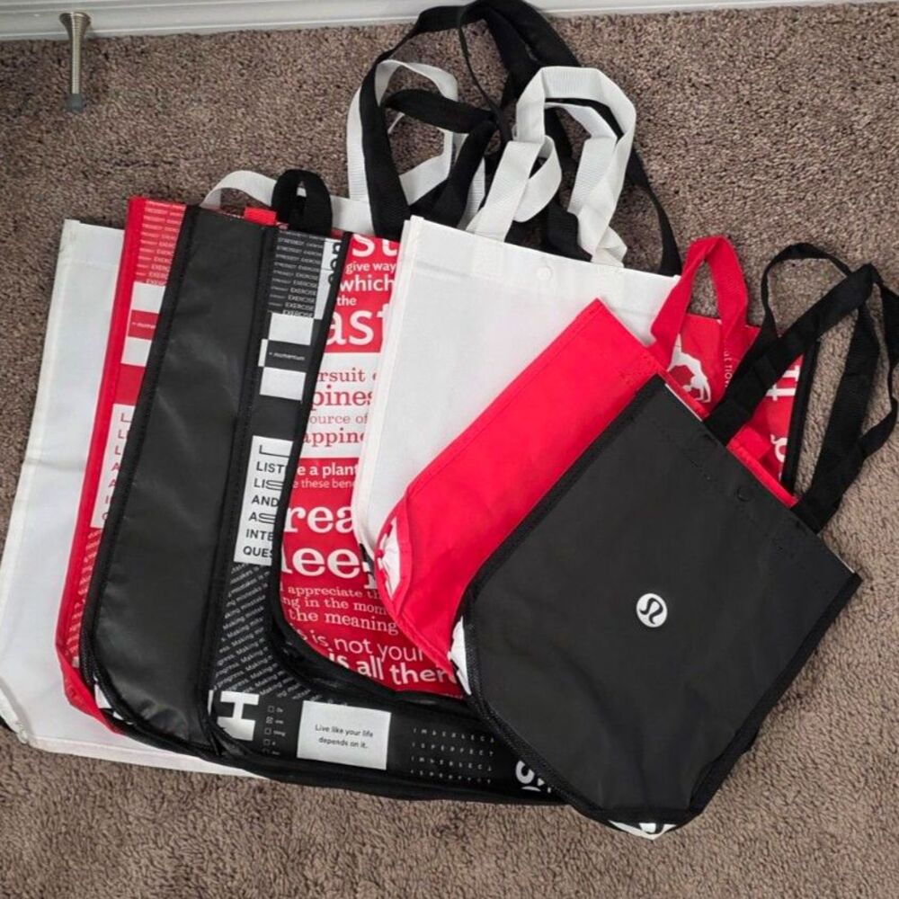 Lululemon Lot of 8 Reusable Shopping Tote Bags